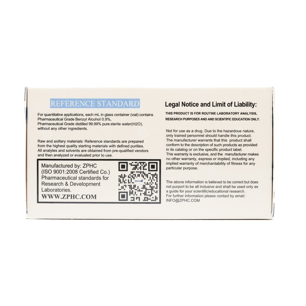 ZBHC Bacteriostatic Water 40 ML VIAL - Image 2