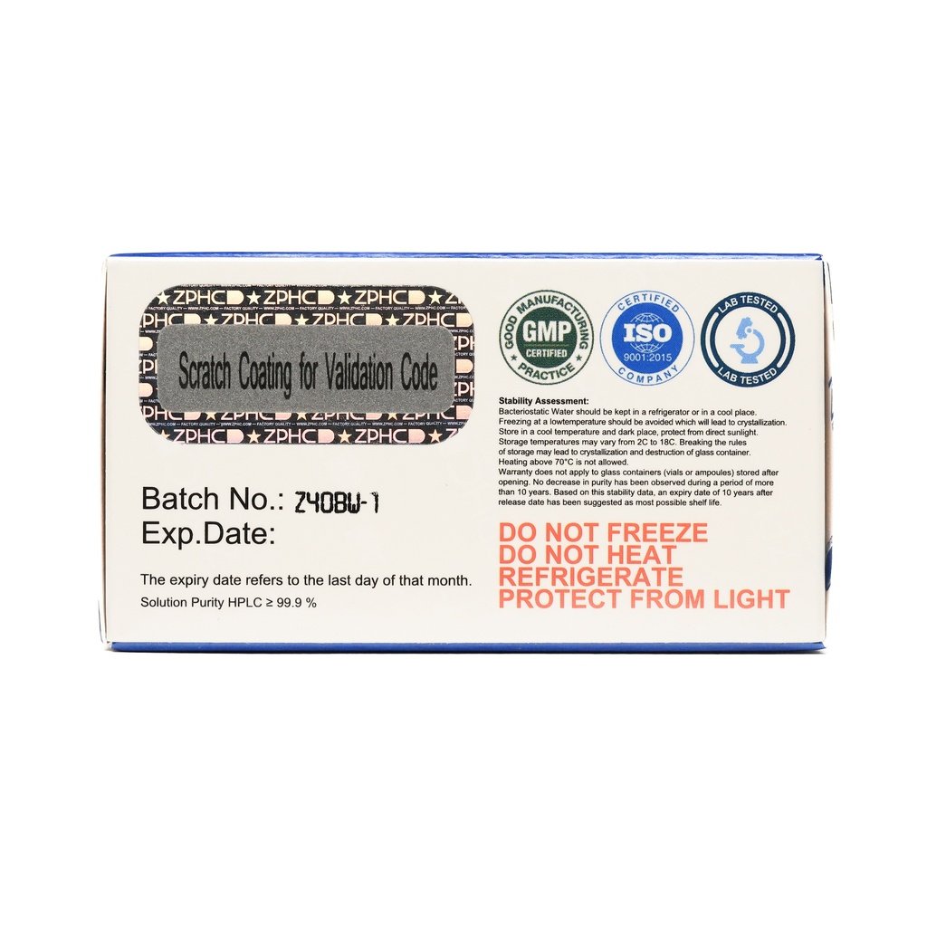 ZBHC Bacteriostatic Water 40 ML VIAL - Image 3