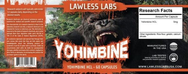 Yohimbine HCL -5 MG  pill -120 CAPSULES Bottle