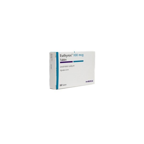 EUTHYROX -LEVOTIROKSIN SODYUM T4 -100 MG  pill -50 Tablets Blisters Box - Image 2