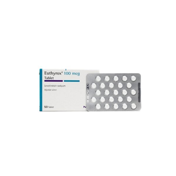EUTHYROX -LEVOTIROKSIN SODYUM T4 -100 MG  pill -50 Tablets Blisters Box - Image 5