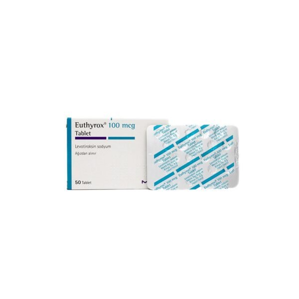 EUTHYROX -LEVOTIROKSIN SODYUM T4 -100 MG  pill -50 Tablets Blisters Box - Image 6