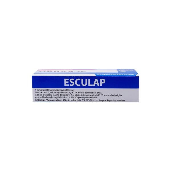 Esculap -Tadalafil -20 mg/pill -30 Tablets Blisters Box - Image 9