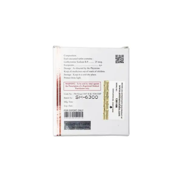 LIOPRIME 25 MCG / TAB X 2 Blister of 25 Tablets - Image 2